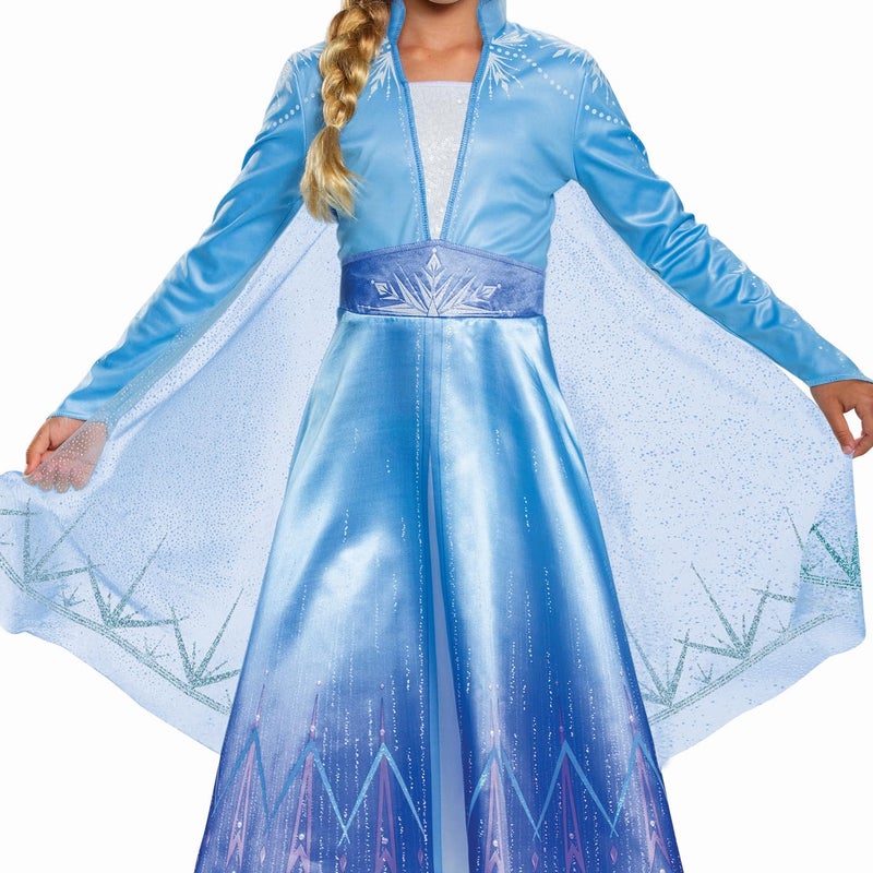 Disguise Disney Elsa Frozen 2 Deluxe Girls' Halloween Costume Blue, Medium (7-8) - Image 2